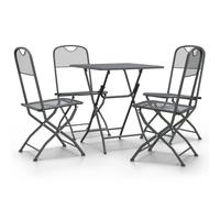 (60 cm table length/5) vidaXL Garden Dining Set Expanded Metal Mesh Patio Table Multi Sizes 3/5 Piece