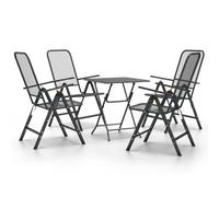 (60 cm table length/5) vidaXL Garden Dining Set Expanded Metal Mesh Patio Table Multi Sizes 3/5 Piece