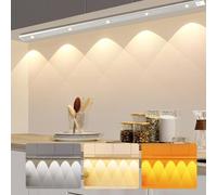 60 cm Under Cupboard Kitchen Lights with Motion Sensor LED Sensor Light Indoor USB Rechargeable Cabinet Lights Fully Dimmable Wireless Night Light for Kitchen, Bedroom, Stairs (3 Colors)