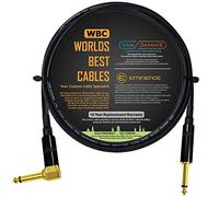 60 CM - Van Damme Pro Grade Classic XKE - Premium Ultra-Flexible Multi-Shielded Guitar Instrument Effects Patch Cable w/Eminence Straight & Angled Gold 6.35mm TS Plugs & Staggered Boots
