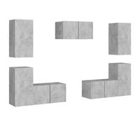 (60 cm) vidaXL TV Cabinet Set 7 Piece Chipboard Home TV Stand 60/80cm Multi Colours