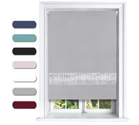 (60 cm Width x 165 cm Drop, Grey) Lister Cartwright Diamante Blackout Roller Blinds For Windows