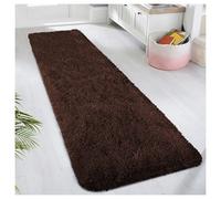 (60 cm x 220 cm (2ft x 7ft 7")-Runner Rugs) Shaggy Rugs Brown Soft Fluffy Non Slip Large Rugs