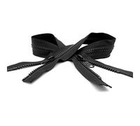 60 cm Zipper, Double Slider Two Way Zipper, Open Ended Separating Plastic Chunky Zip, Size No #5, Plastic Moulded Teeth (Black)