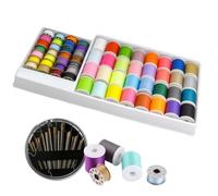 60 Color Sewing Thread Set, Sewing Machine Threads with Bobbins Needles Spool Polyester Thread Kit Colorful DIY Embroidery Threads Assortment