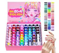 60 Colours Gel Nail Set - Glitter UV LED Gel Collection with Base Coat and Top Coat | Long Lasting Fast Drying Nail Kit for Women, Manicure, SP