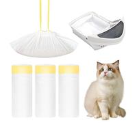 60 Count Cat Litter Box Liners for Litter Robot 4 and 3, 26.5" X 16.7" Drawstring Bags for Self-Cleaning Box, Thick and Heavy Duty Waste Bags