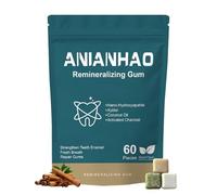 60 Count Remineralizing Gum with Nano Hydroxyapatite & Xylitol - Sugar-Free Cinnamon Xylitol Gum - Plastic-Free, Dye/Aspartame-Free - Natural Base -Cinnamon/Peppermint/Matcha