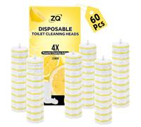 60 Count Toilet Wand Refills for Clorox,Toilet Bowl Cleaner Refill Pads fit for Most Bathroom Cleaning System,Disposable Toilet Brush Refills for Bathroom Cleaning