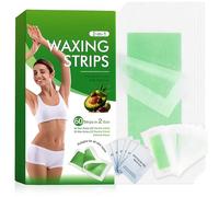 60 Count Wax Strips, 20 Face Wax Strips 40 Body Waxing with 6 Calming Wipes, Waxing Strip for Eyebrow, Arms, Legs, Bikini, Underarm