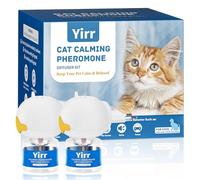 60 Day Pheromone Cat Soothing Socket Set, Relaxing Natural pheromones Relieve Stress Anxiety in Cats Reduce Scratching Behavior Set with 2 Socket Diffusers 2 Refill Bottles (48 ml each)