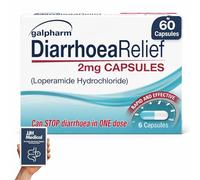 60 Diarrhoea Relief 2mg Capsules Loperamide Hydrochloride Tablets (10x6) - Brands May Vary