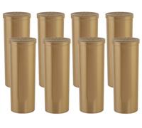 60 Dram Child-Resistant Pop Top Plastic Containers - Airtight, Smell Proof, BPA-Free Vial Bottles for Pills, Travel & Small Item Storage (Pack of 8) (Gold)