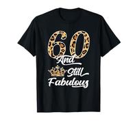 60 & Fabulous Leopard Print Cool Women’s 60th Birthday T-Shirt