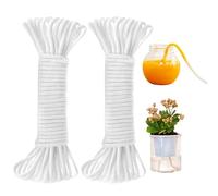 60 Feet Self-Watering Wick for Self-Watering Planter Pot DIY Holiday Automatic Watering Device System Indoor Potted Plant African Violet Waterer Treatment Drip Irrigation Rope String