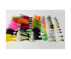 60 Floating Favourites, Floating flies, suspender trout flies. Named, size 10