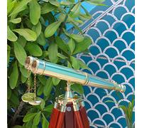 60" Floor Standing Admirals Solid Brass Binoculars - Nautical Decor - Nautical Home Decoration | Fully Functional Dual Barrel Magnifying Binoculars