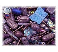 60 g Mix of Unique Czech Bohemia Glass Pressed Beads, Violet Purple Pink Crystal AB, Table Cut, Matte and Glossy, Hand Made BCV