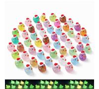 60 Glow in the Dark Christmas Ducks, Mini Resin Ducks | Resin Material; Miniature Figures; Ideal for Fairy Gardens, Dollhouses, Party Bag Fillers