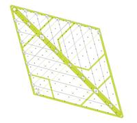 60° Green Acrylic Diamond Quilting Ruler - 43x25cm Precision Patchwork Template for Sewing & Piecing