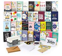 Happy Birthday Cards Assortment 5x7-60 Bulk Bday Cards with Envelopes, Unique Designs - Greeting Message Inside - Assorted Variety Box Set Pack - Birthday Card for Men Women Kids Office Employees