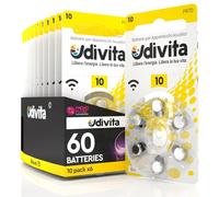60 Hearing Aid Batteries Size 10 Udivita Phono Pulse Technology - 10 Blisters of 6 Batteries