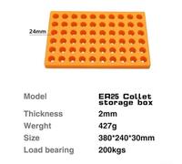 60 Hole ER Collet Storage Box for CNC Machine Tools with Quick Buckle System to Enhance Tool Organization and Efficiency (ER25)