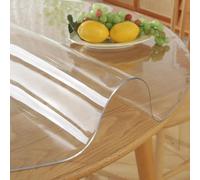 60 Inch 5ft Round Clear Dining Table Protector Tablecloth Cover Desk Top Pad Mat for Glass Furniture Study Coffee Marble End Bed Sofa Side Bistro Bar Night Stand Dinner Table Thick Plastic PVC Vinyl