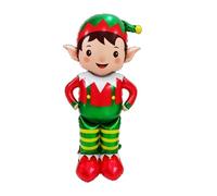 60 Inch Christmas Elf Foil Balloon Large Standing Elf Character Inflatable | Self-Sealing Aluminium Foil Balloons for Xmas Tree Home Birthday New Year Holiday Party Supplies Indoor Photo Booth Props
