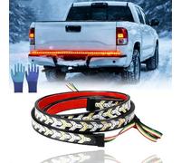60-Inch LED Tailgate Light Bar Strip, 2026 New Weatherproof Signal Break Reverse Light Bar, Red & Amber Dynamic Taillight Arrow Design, for Pickup Trailer SUV RV Van (Orange, 94.5 In)