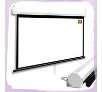 60 Inch Manual Pull Down Projector Screen, Anti-Crease Movie Screen, Indoor Wall Mount, 4:3 16:9 Compatible, Auto-Locking for Home Cinema, 4K HD Projection