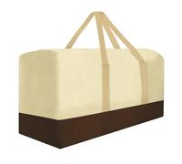 60 Inch Outdoor Patio Cushion Storage Bag, 600D Extra Large Waterproof Outdoor Storage Bag with Handles and Zip Closure, Beige & Brown