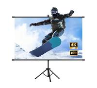 60 Inch Portable Outdoor Projection Screen with Tripod Stand, 3D 4K Ultra HD Manual Pull Down Movie Screen for Theater Backyard Cinema(60"(16:9))