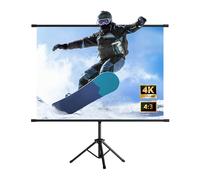 60 Inch Portable Outdoor Projection Screen with Tripod Stand, 3D 4K Ultra HD Manual Pull Down Movie Screen for Theater Backyard Cinema(60"(4:3))