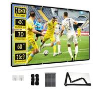 60 inch Projector Screen 16:9 Ambient Light Rejecting Portable Projection Movies Screens for Home Theater Outdoor Indoor Support Front Projection