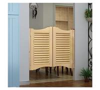 60-Inch Wide Wood Louvered Cafe Doors - Pre-Made Interior Swinging Doors for Reurant, Hallway, Laundry Room, Self-Shutting Partit Door Solut