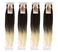 60 INCH XPRESSION LAGOS BRAID PRE-PULLED/PRE-STRETCHED Hair Extension, 60” 2 In A Pack (Colour T1/613; Black/Platinum Blonde Mix), Heat Resistant, Tangle Free