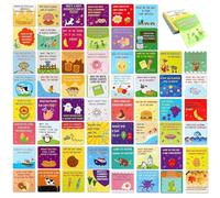 60 Joke Card for Kids Cute Lunch Box Notes,Motivational Cards for Children Inspirational Puns Cards Teachers Students Boys Girls Benefit Party Mini Note Postcards (question and answer)