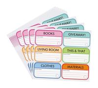 60 Labels 9x5cm Simple Design House Moving Labels Color Coded Label Sheets for Cardboard Box, Wardrobe Boxes(10 Sheets)