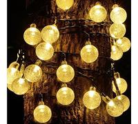 60 LED 20Ft/6M Solar String Lights, Solar Powered Waterproof Garden Lights Crystal Ball Decorative Lights Indoor Outdoor for Garden, Patio, Yard, Christmas Tree, Fairy Lights (Warm White)