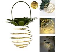 60 LED Solar Powered Pineapple Chandeliers Warm Light, LED Iron and Copper Wire Lights, Outdoor Courtyard Decoration Lights, Landscape Street Lights.