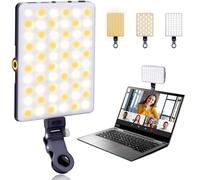 60 LEDs Selfie Light, 3 Lighting Modes, Rechargeable Clip on Phone/Laptop/Camera Light & CRI 97+ for Laptop/Phone, iPhone Camera, Video Conference, Youtube, TikTok, Makeup Vlog (Black)