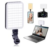 60 LEDs Selfie Light, 3 Lighting Modes, Rechargeable Clip on Phone/Laptop/Camera Light & CRI 97+ for Laptop/Phone, iPhone Camera, Video Conference, Youtube, TikTok, Makeup Vlog