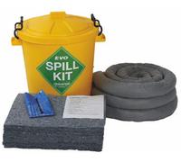60 Litre Evo Recycled Spill Kit In A Drum - Suitable For Hydraulics, Oils, Coolant, Fuels And Mild Ac'ds