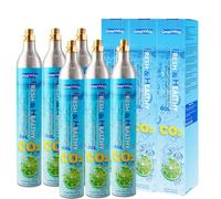 60 Litre Spare Gas Cylinder (SCREW IN) Water Carbonator CO2 Cylinder Compatible with Carbonated Water Machine, 6 cylinders