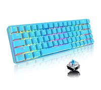 60% Mechanical Gaming Keyboard Compact Type C Wired 68 Keys LED Backlit USB Waterproof Keyboard 18 Chroma RGB Backlight Full Anti-ghosting Keys Compatible With PS4/PS5/Xbox/PC(Blue/Blue switch)