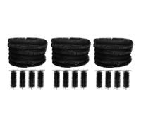 60 Metres Black Gutter Brush Leaf & Moss Guard (15 x 4m) with Pack of 12 Drain Guard Plugs