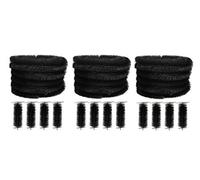 60 Metres Black Gutter Brush Leaf & Moss Guard (15 x 4m) with Pack of 12 Drain Guard Plugs