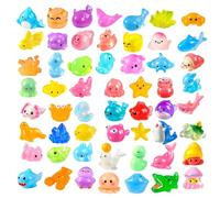 60 Mini Resin Animals, Glow in The Dark Tiny Sea Creatures for Aquarium Decor, Fairy Garden Landscape, Dollhouse Accessories and DIY Crafts, Premium Resin Material(Random style)