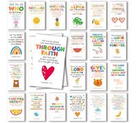 60 Mini Scripture Prayer Cards with Assorted Bible Verses for Children’s Bible Studies Encouragement Cards for Kids Child Students Inspirational Religious Christian Gifts for Family Children - DH16